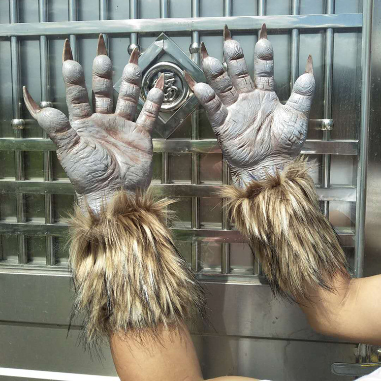 Halloween New Werewolf Gloves Latex Masquerade Party Horror Ghost Claws Decoration Props _voghion.com