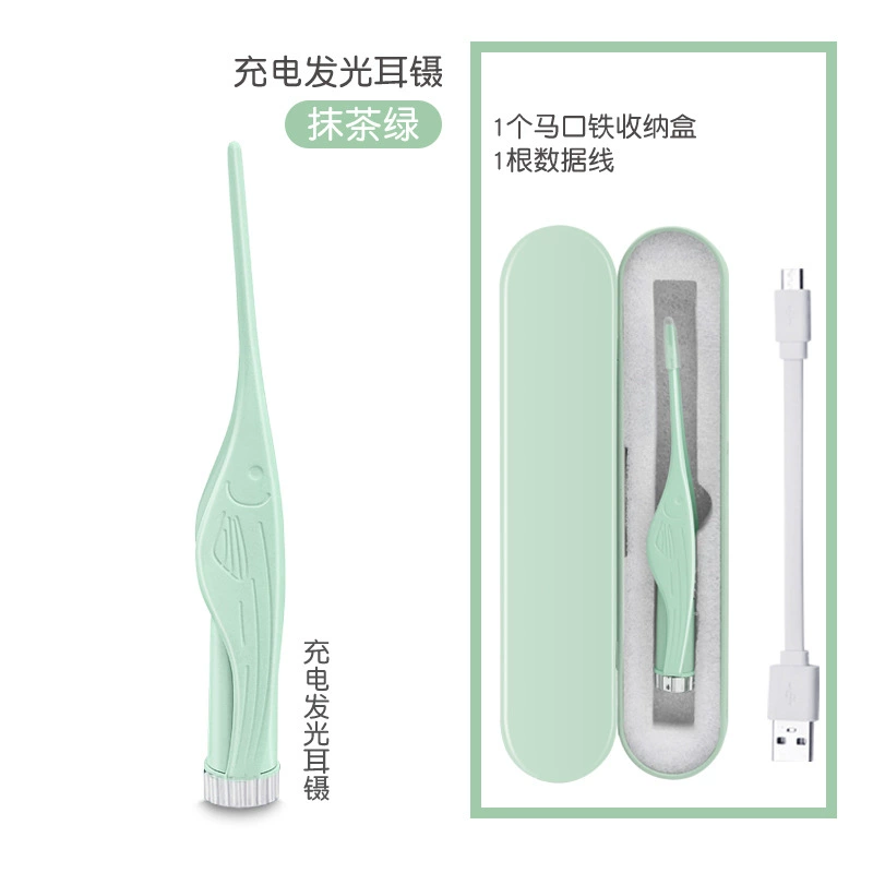 Children's glowing silicone ear picking for home use, set, 3 pieces