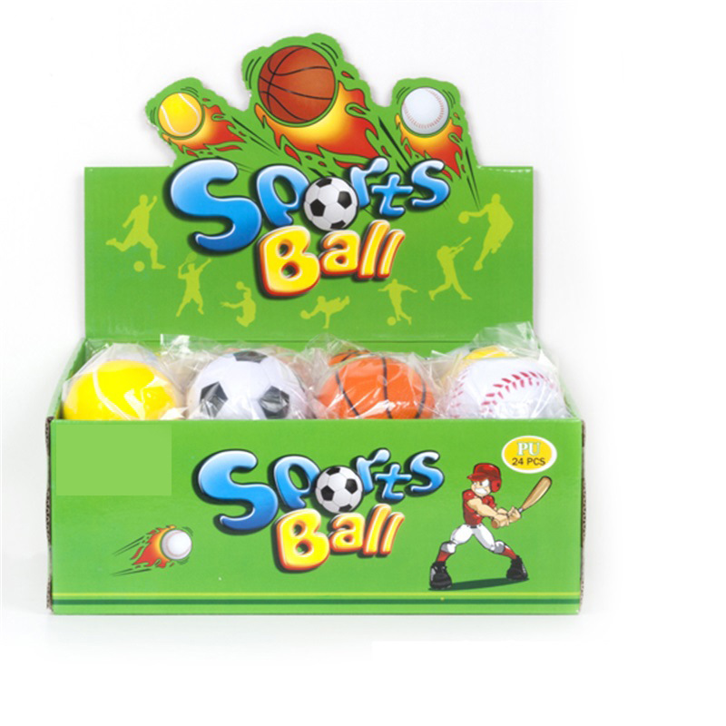 Slow rebound toy ball 3-inch slow rebound ball PU rugby basketball football simulation vent squeeze ball