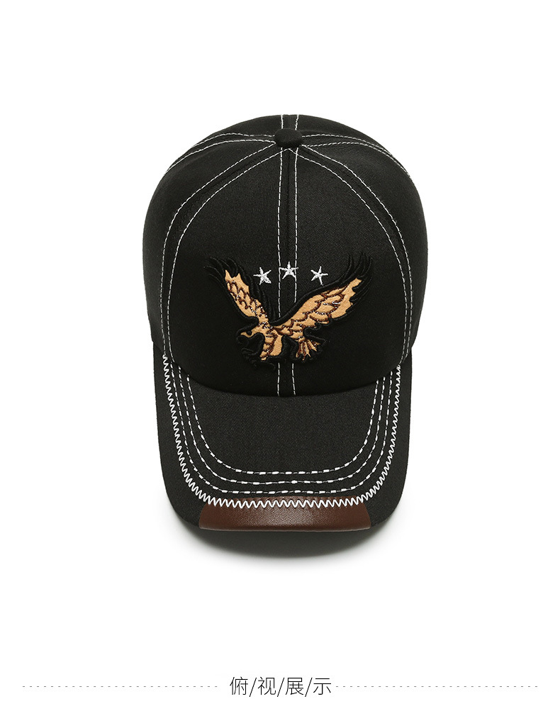 Hat Men's and Women's Baseball Hat New Polyester Cotton Twill Embroidery Eagle Couple Sunshade and Sun Protection Tidal Duck Tongue Hat_voghion.com