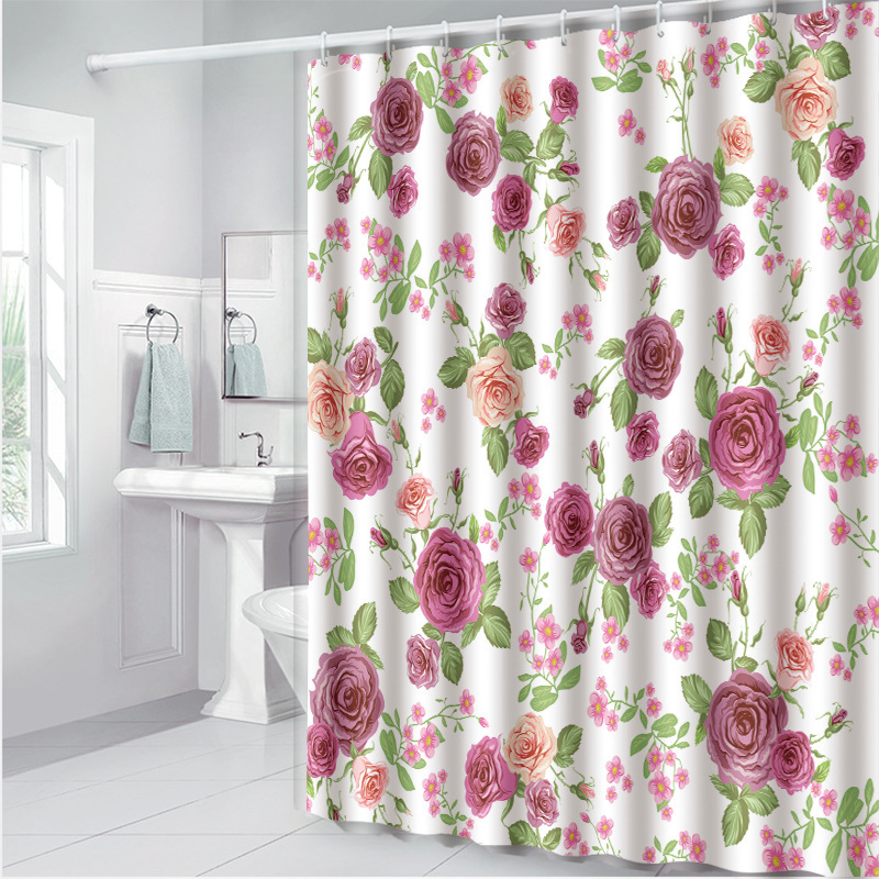 European and American popular new waterproof shower curtain bathroom toilet floor mat suit bath towel one-piece starting batch low price delivery Global