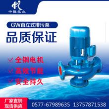 中恒泵业销售 GW直立式排污泵管道污水泵无堵塞立式废水处理