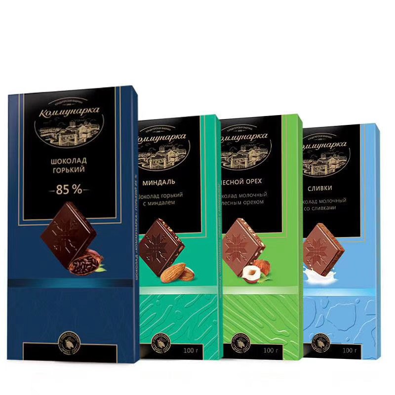 白俄羅斯康美納卡巧克力排塊果幹堅果巧克力100g整盒拍20個