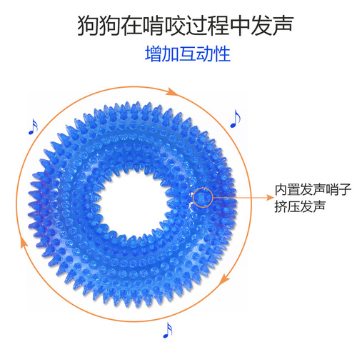 Amazon AliExpress Dog chewing and chewing toys TPR thorn ring chewing and chewing resistant pet teething interactive toys