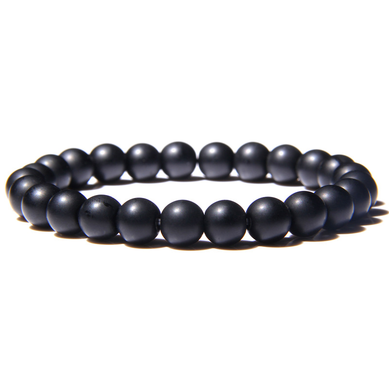 thumbnail image 1 of Cuentas de piedra de ágata rayada natural de 8 mm de estilo explosivo transfronterizo etsy de Amazon perforadas a través de la pulsera esmerilada para hombre, 1 of 2
