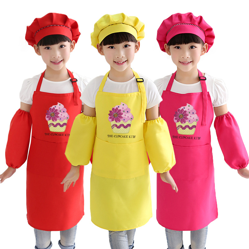 Niños de dibujos animados coreanos jugar casa cocina niños y niñas bebé arte pintura delantal logotipo personalizado