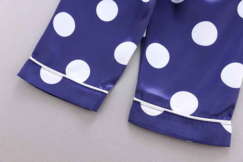 Childrens Ice Silk Pajamas Set Summer Short Sleeve Casual Homewear_voghion.com