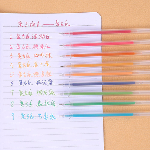 9-color Morandi color gel pens for girls, student refills, signature pens, creative account pen sets