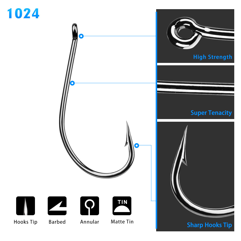 100 Hameçons Pêche Acier Carbone Avec Ardillon – Lot Taille 3 à 12 – Neuf