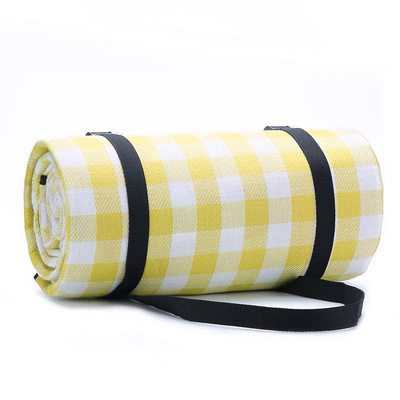 新品现货批发嫩黄格野餐垫 加大加厚防潮垫