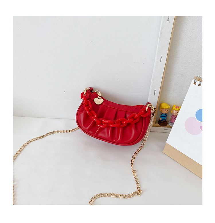 Girl's Pu Leather Solid Color Streetwear Dumpling Shape Open Crossbody Bag display picture 1