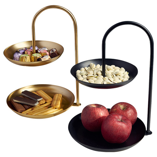 Nordic light luxury fruit bowl double-layer candy dish store with internet celebrity creative modern home living room snack fruit tray