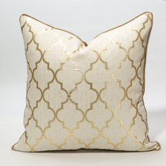 Diamond pattern champagne gold sofa pillow, simple and modern bedside pillow, back cushion, back cover, light luxury, no core