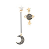 Asymmetrical pendant, fashionable earrings, Japanese and Korean, simple and elegant design