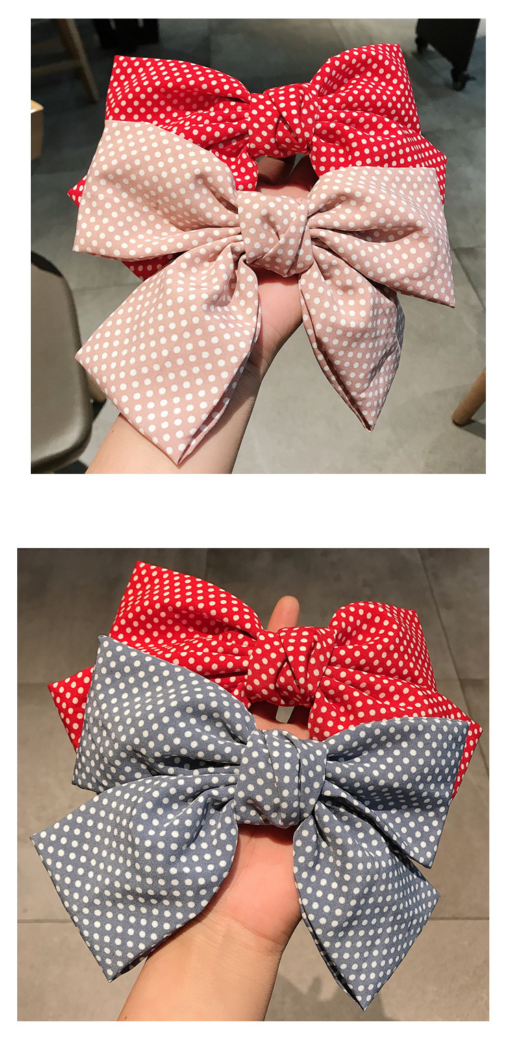 New Fabric Wave Point Hairpin Cute Bowknot Spring Clip Back Head Ponytail Hair Accessories Wholesale Nihaojewelry display picture 5