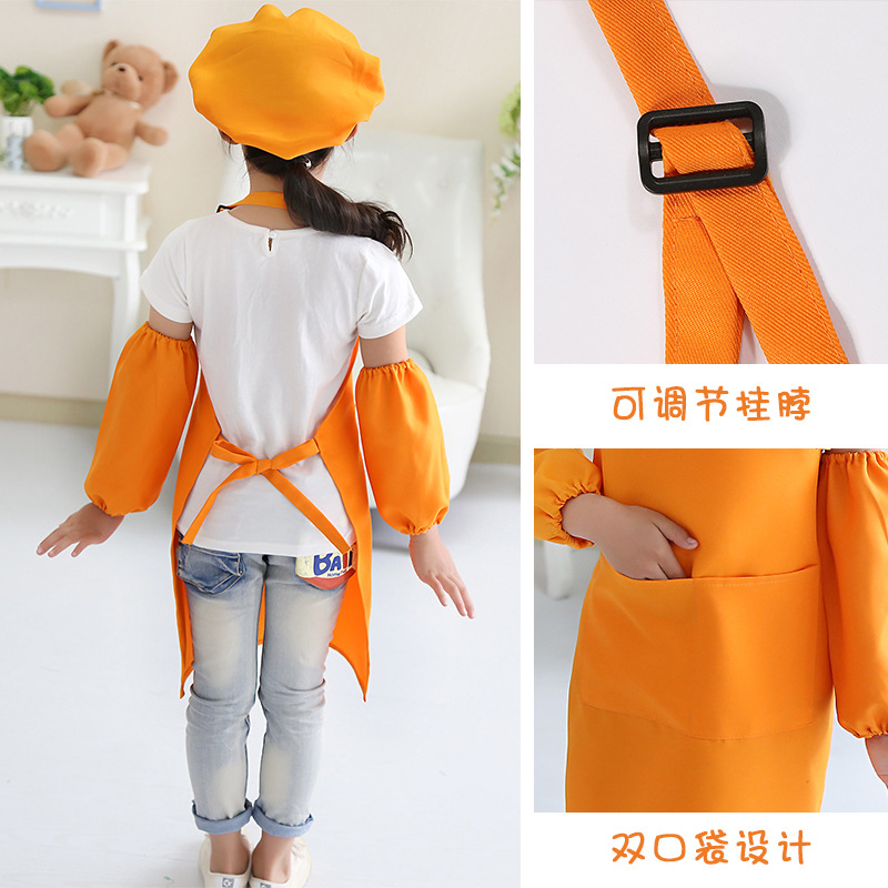 Estilo coreano moda niños delantal pintura ropa femenina niños horneando hecho a mano clase kindergarten niños comiendo delantal