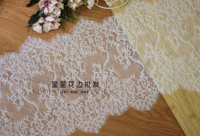 。宽31cm长3米新款睫毛花边布料 DIY服装内衣装饰裙摆蕾丝辅料