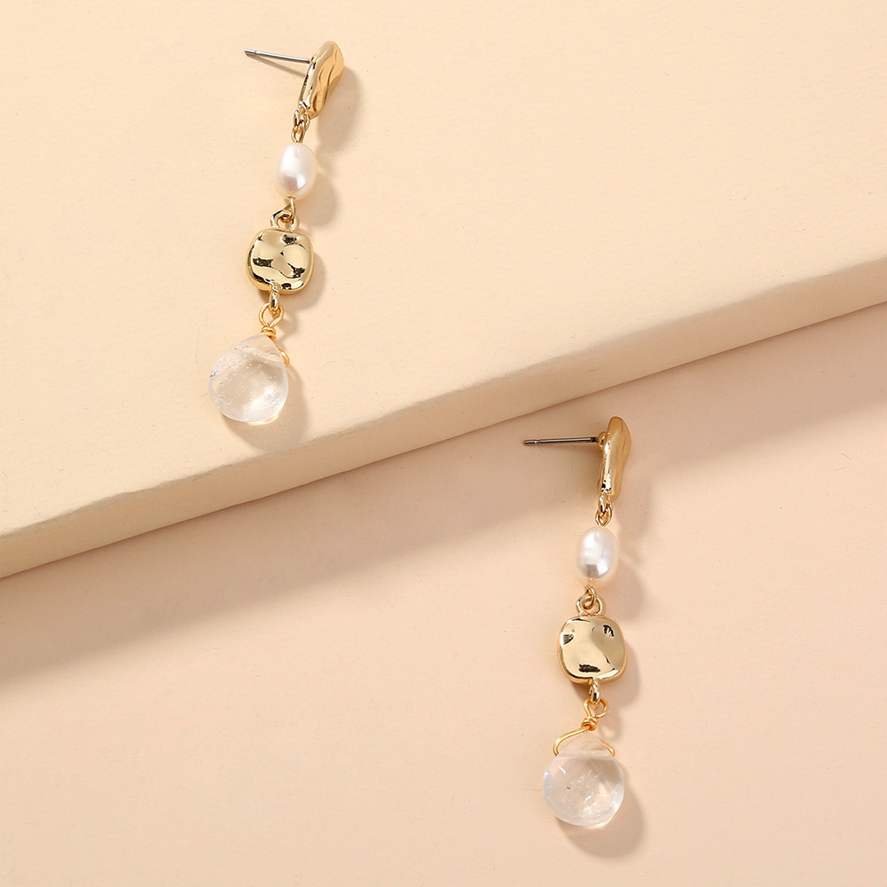 Women's Wholesale Long Tassel Natural Stone Pearl Alloy Earrings display picture 5