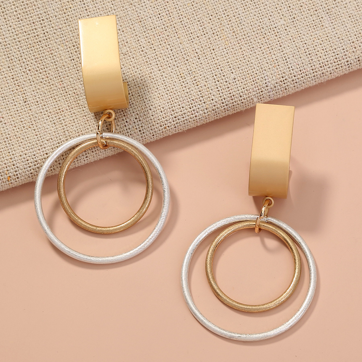 Fashion Double-layer Circle Creative Exaggerated Earlobe Earrings Wholesale display picture 1