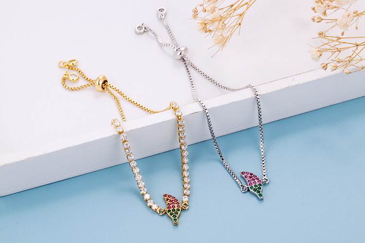10g Weight Bracelets Classification Anniversary, Business, Travel Occasion Copper Material Geometric Pattern Women'S Gender Fashion Style Fashion Rainbow Zircon Geometric Pull-out Bracelet 16