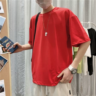假两件短袖T恤男潮牌2023网红半袖韩版潮流ins宽松港风百搭五分袖