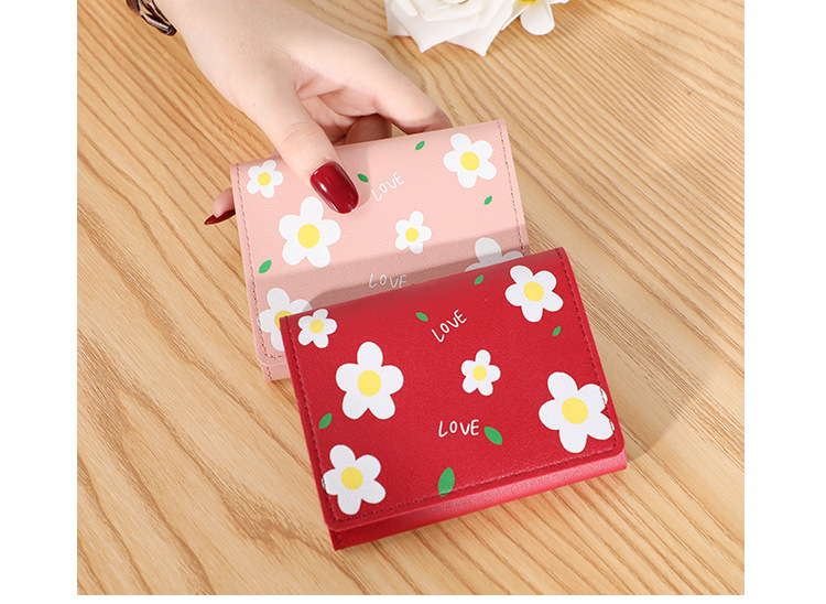 Women's Solid Color Flower Pu Leather Lock Clasp Wallets display picture 4