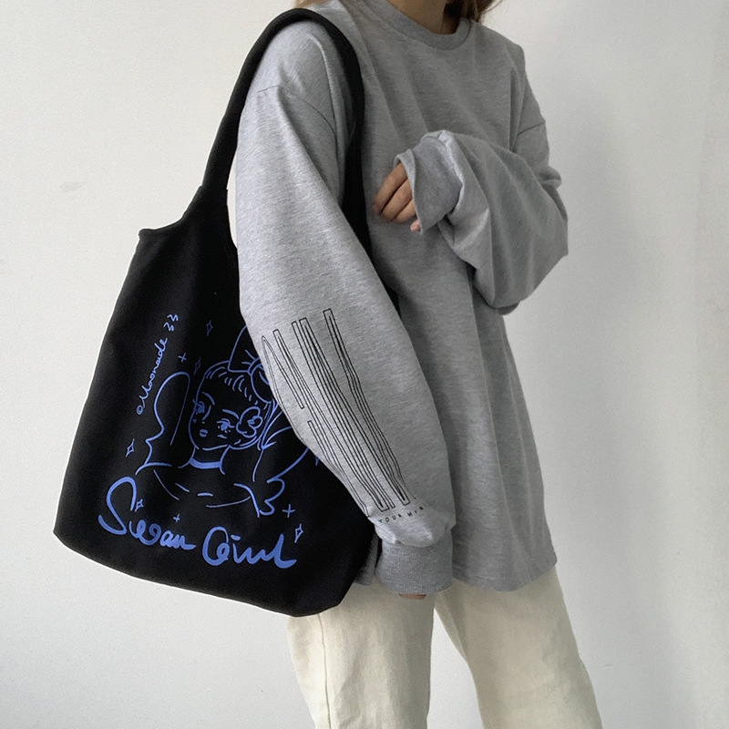 Nueva bolsa de lona de las mujeres bolso del chaleco del hombro de gran capacidad japonesa Harajuku ulzzang estudiante universitario bolsa ins