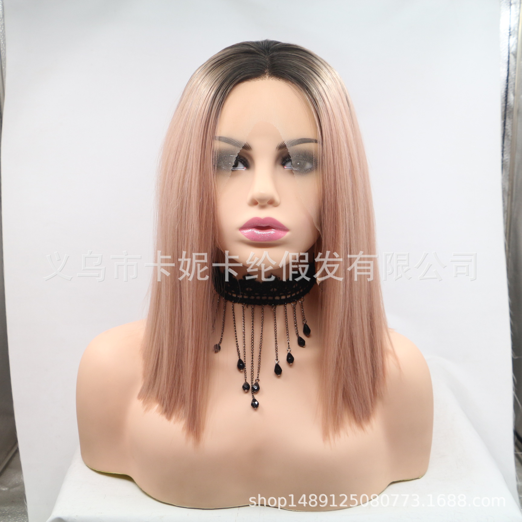 Moda europea y americana de 2 colores de cabello recto de encaje en stock