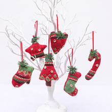 新款圣诞节装饰用品圣诞树挂件创意圣诞小袜拐杖礼物挂饰场景装扮