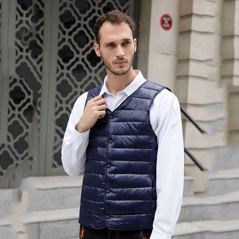 2020 Autumn and winter new pattern man Down cotton Vest Youth Self cultivation waistcoat dad enlarge Cotton vest