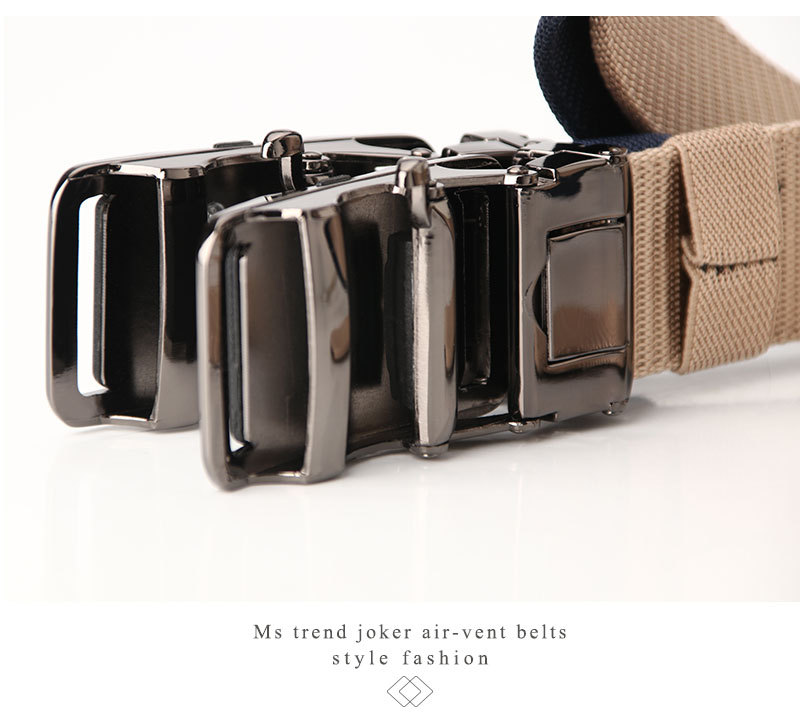 Fashion Nylon Belt Toothless Alloy Automatic Buckle Men's Belt Wholesale display picture 4