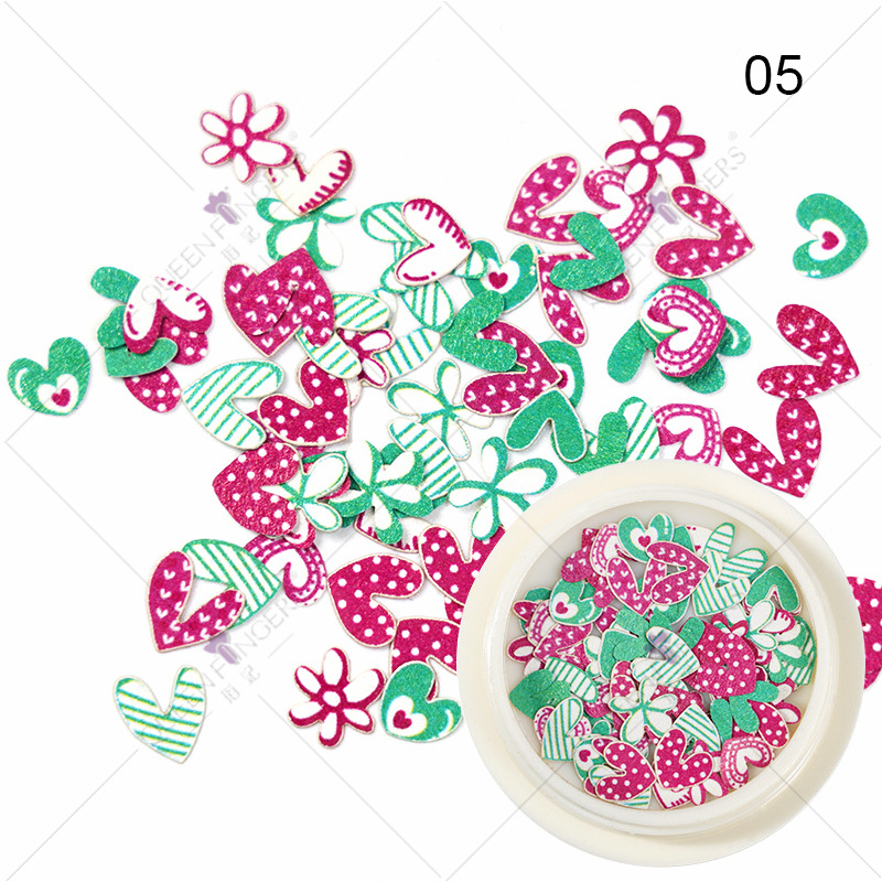 Princesa accesorios de uñas ins estilo color mezclado Año Nuevo Día de San Valentín flor Rosa parche de uñas pieza de pulpa de madera