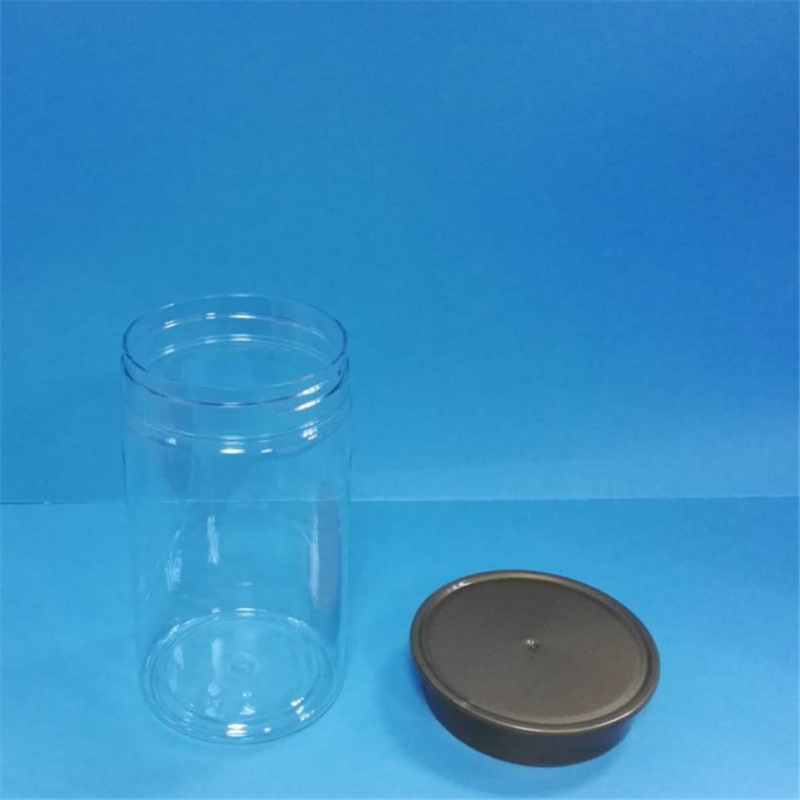 现货批发塑料食品罐透明包装罐加厚螺旋盖密封罐广口pet塑料瓶