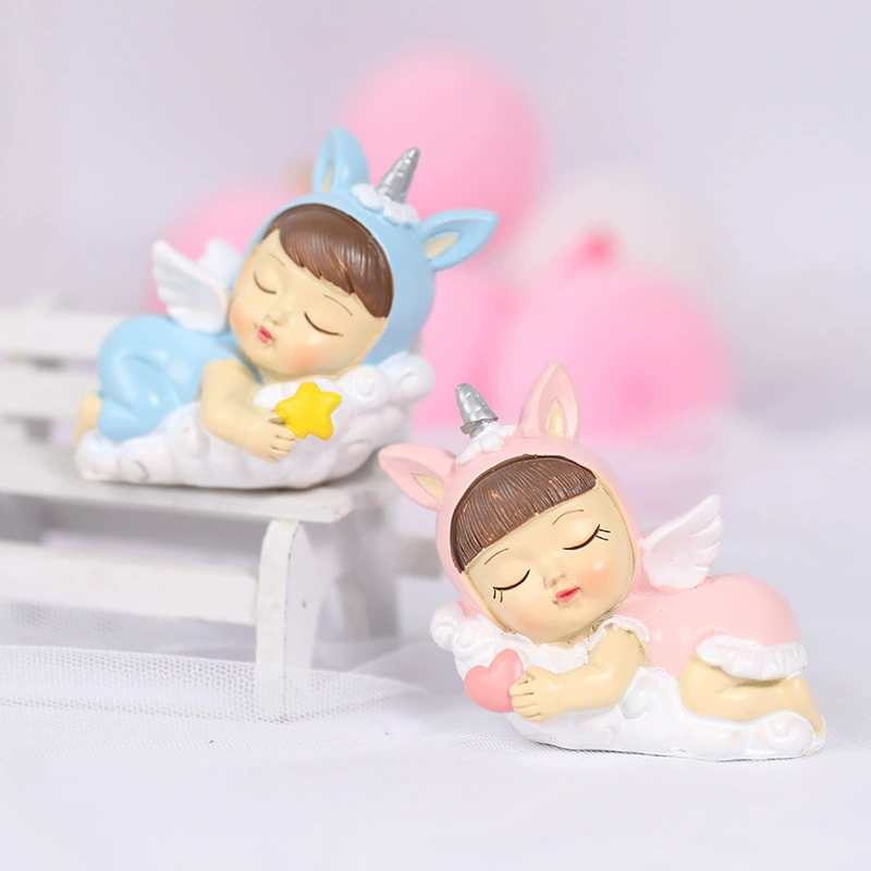 Cake decoration cartoon antlers unicorn baby cute elves excavator baby wild birthday cake ornament