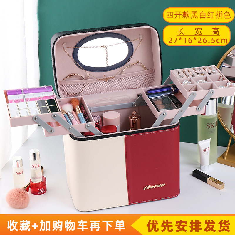 2023 nuevo color a juego bolsa de cosméticos portátil de gran capacidad para mujeres a prueba de polvo multi-funcional caja de almacenamiento de uñas profesional al por mayor