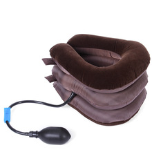颈椎牵引按摩器半绒颈托护颈三层充气充气半绒颈椎牵引器
