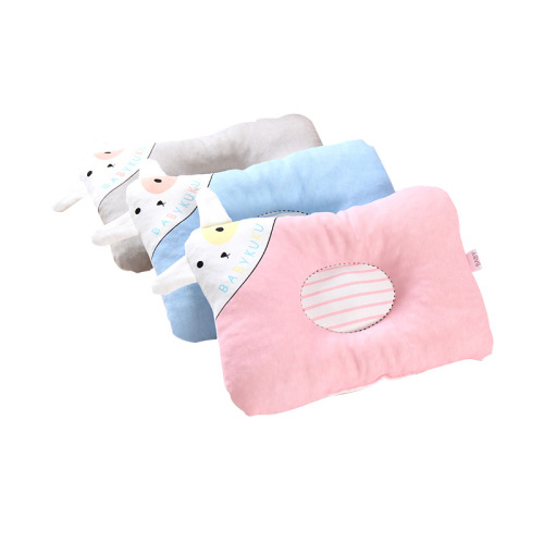 Baby Pillow Pure Cotton Newborn Anti-Tilt Head Shaping Pillow Combed Cotton Cartoon Baby Pillow All-Season Universal