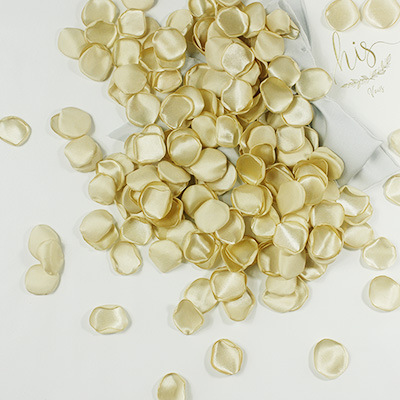 Organza de seda artificial pétalos de rosa boda luminosa crema dispersos pétalos decoración del partido DIY regalo