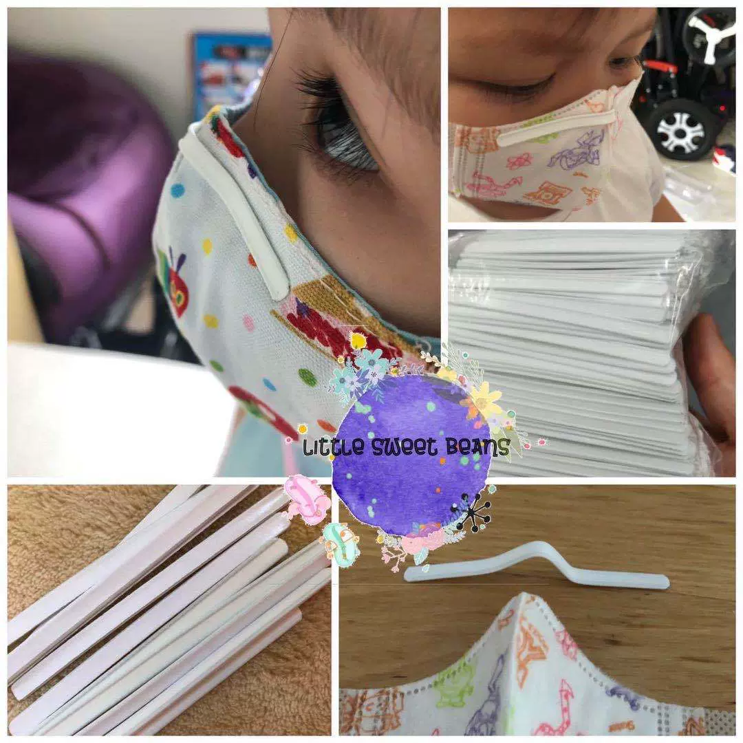 儿童口罩专用外置鼻梁条环保全塑5mm*80/90双芯单面背胶切割圆角