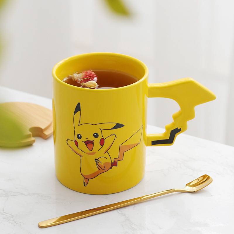 Creative cartoon ceramic mug children's water Cup girl's Cup Cute Pikachu Cup Japanese anime