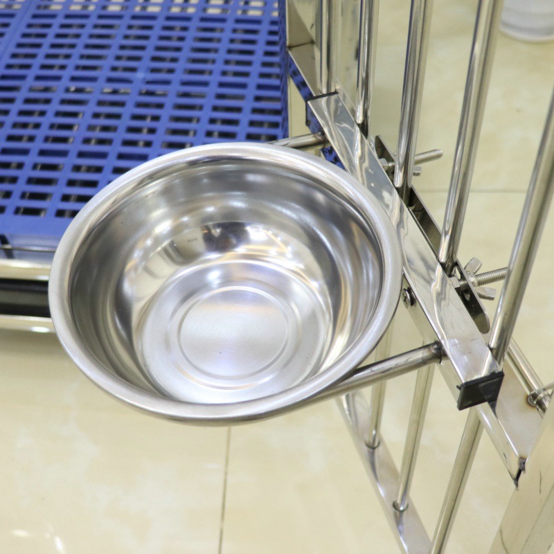 Perro tazón perro bebedero perro comida para perros tazón gato tazón colgante fijo anti-golpe Acero inoxidable jaula Pet Bowl