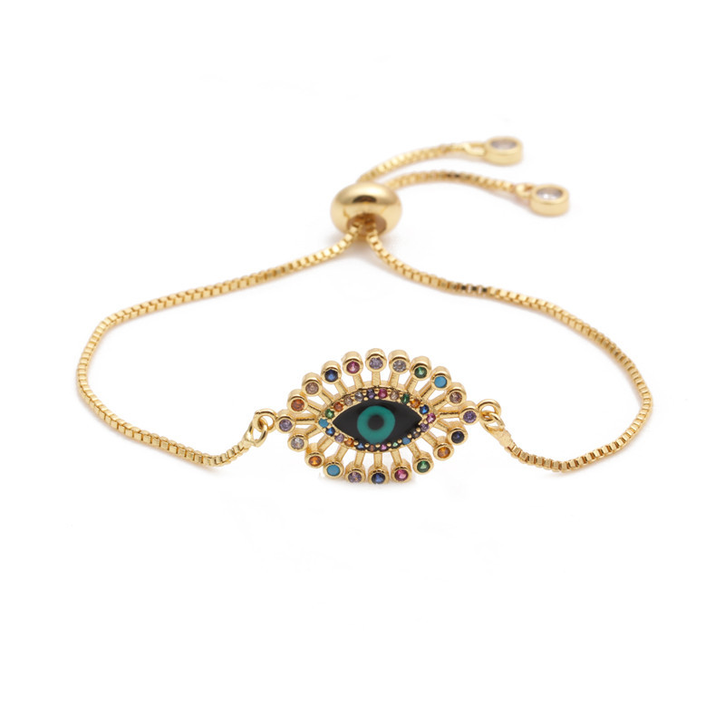 fashion trend new products micro-set zircon evil eye adjustable ladies bracelet wholesale nihaojewel