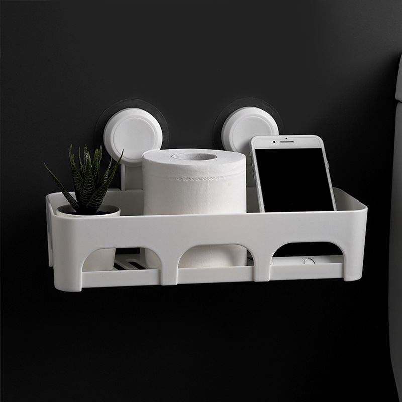 Estante de almacenamiento de baño sin perforaciones baño montado en la pared estante de almacenamiento baño inodoro montado en la pared estante de almacenamiento cara a cara sin costuras