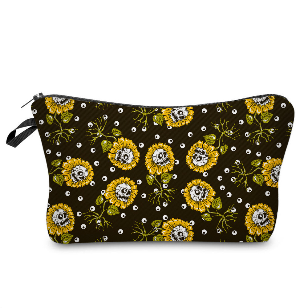 Sunflower Multi-functional Dumpling Makeup Toiletry Bag For Women_voghion.com
