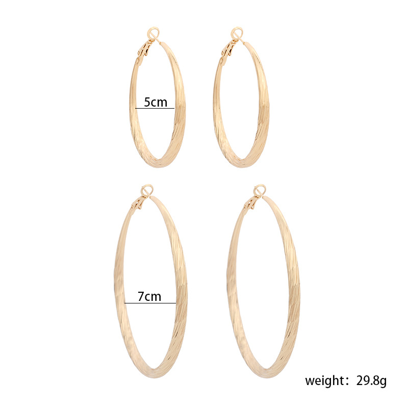 32g Weight No Inlaid Inlay Material Earrings Classification Wedding, Travel, Birthday Occasion Women'S Gender Ethnic Style Style Gold, Silver Color Geometric Big Circle Metal Ladies Ring Earrings Wholesale 无