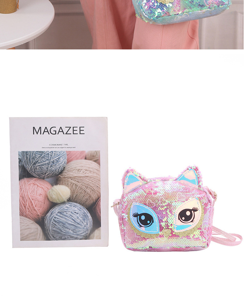 新款休闲美人鱼亮片独角兽Unicorn猫头鹰单肩斜挎包儿童学生女包详情图14