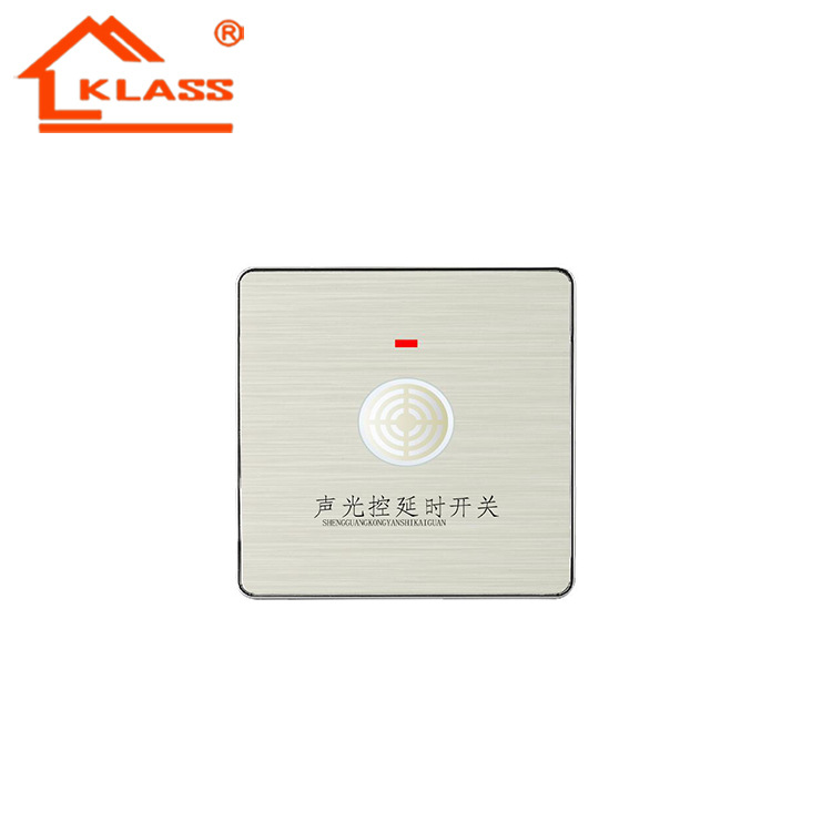 英规厂家外贸出口86型炫彩铝拉丝变态点开关智能声控延时开关
