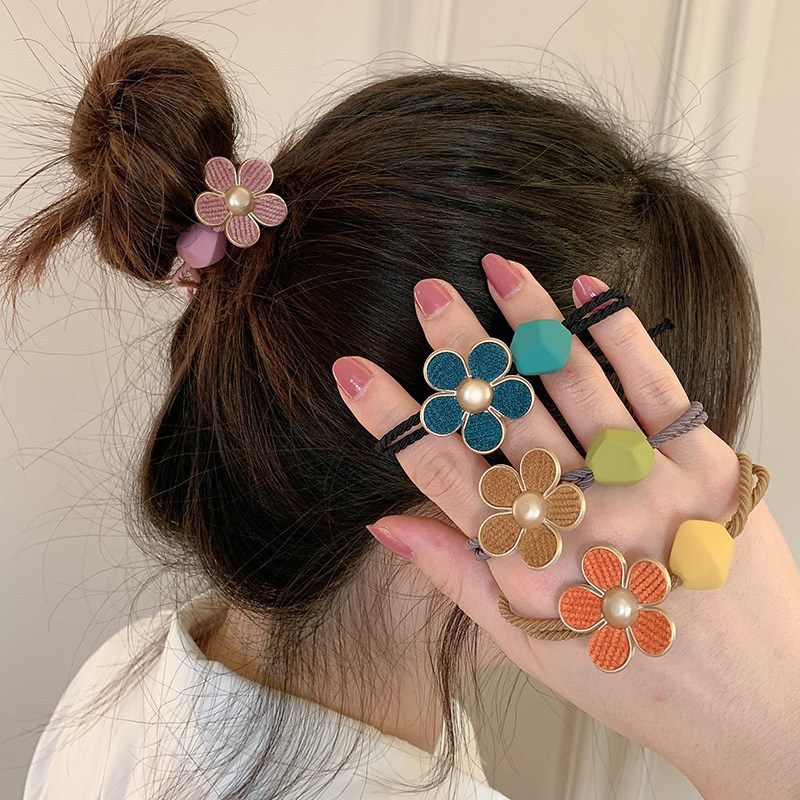 Women's IG Style Sweet Flower Plastic Resin Rubber Band Hair Tie display picture 2