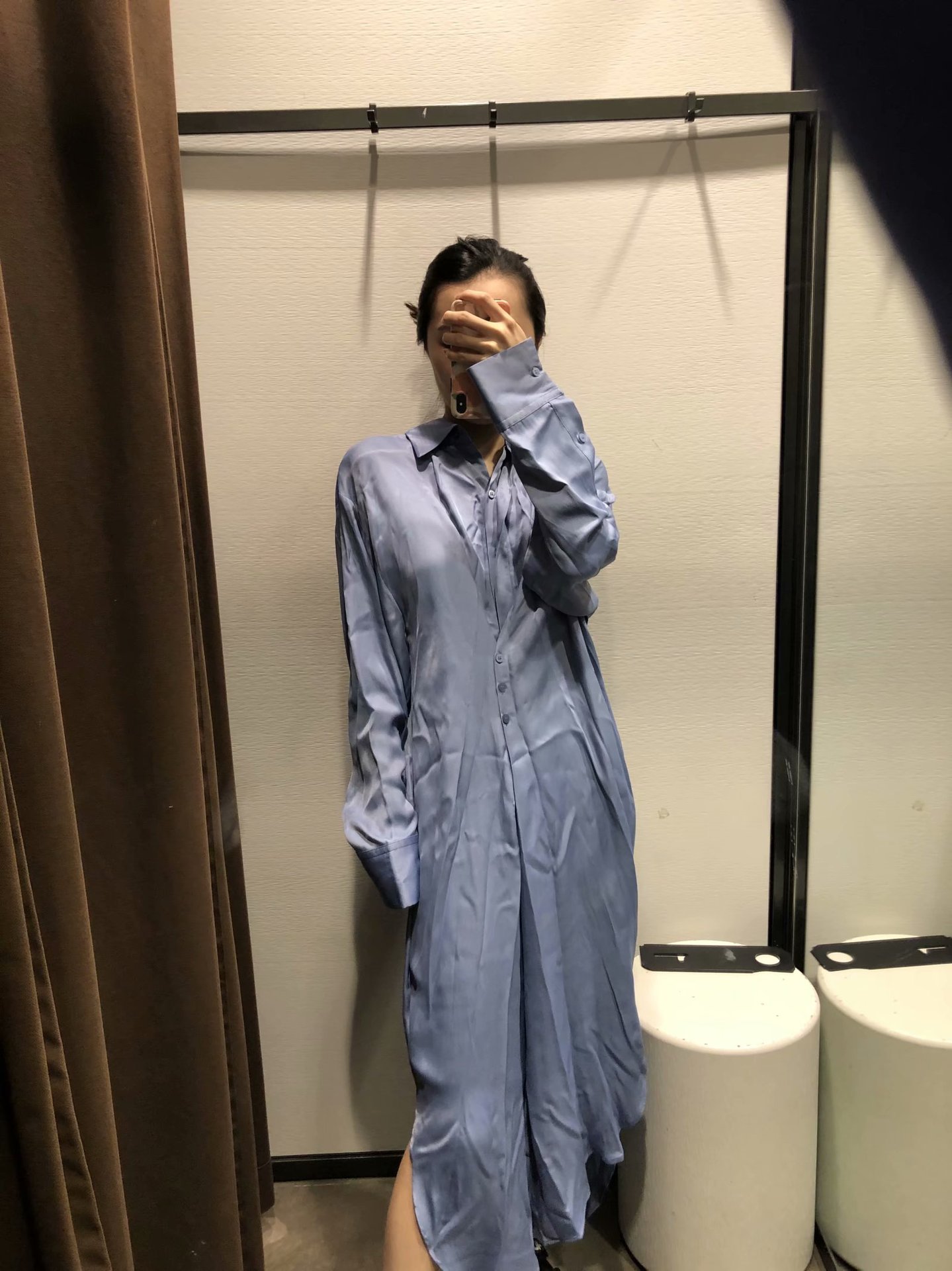 autumn new loose and thin wild long-sleeved shirt dress NSAM6661