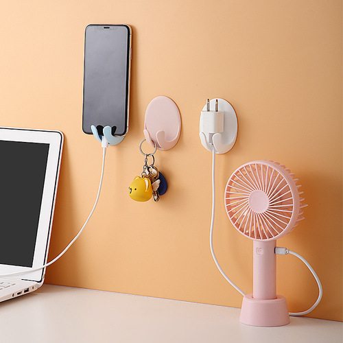 Hook creative plug punch-free sticky hook power cord storage socket holder hanger kitchen wall wall